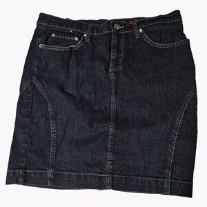 X2 Jean Skirt Womens Size 10 Mini Pencil Dark Wash Denim Retro 80s 90s Fashion